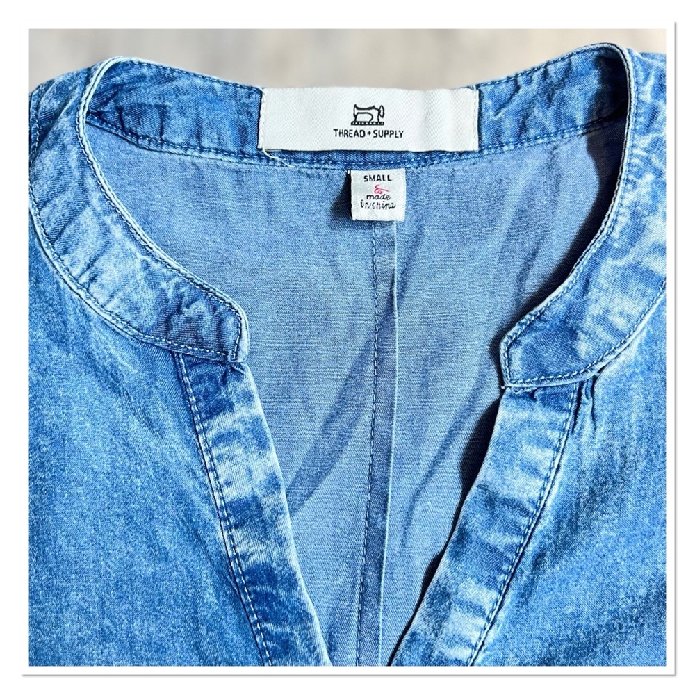 THREAD & SUPPLY Acid Wash Denim Style Dress NWOT - Picture 3 of 10